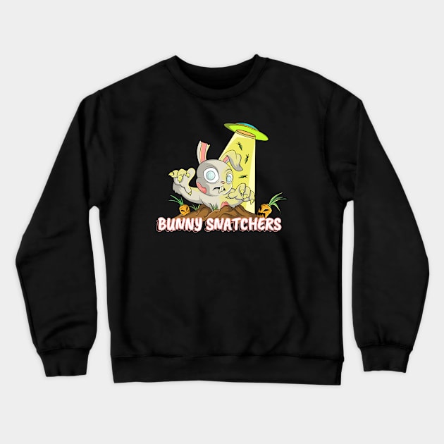 Easter Bunny Snatchers Rabbit Zombie Crewneck Sweatshirt by Trendy Black Sheep